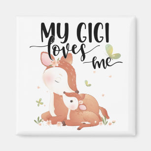 ウッドランドディアドーとベビー子女My Gigi Loves Me マグネット
