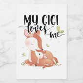 ウッドランドディアドーとベビー子女My Gigi Loves Me ワインラベル (シングルラベル)