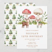 ウッドランドディアバースデーパーティーへの招待