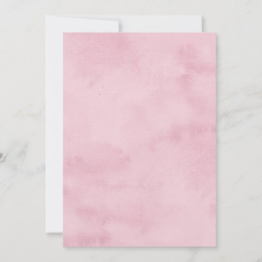 ウッドランドディアピンクグリーナリーガールファースト誕生日 招待状 (裏面)