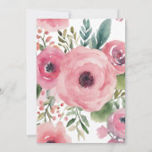 ウッドランドディアピンク金ゴールドフローラガールベビーシャワー 招待状 (裏面)