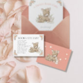 ウッドランドディアファウンフローラガールベビーシャワーブックス エンクロージャーカード