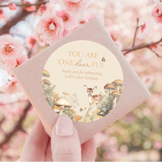 ウッドランドディアファースト誕生日サンキューユナイテッド ラウンドシール
