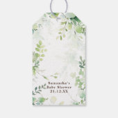 ウッドランドディアフォレストグリーン男の赤ちゃんシャワー ギフトタグ (裏面)