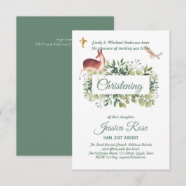 ウッドランドディアフクロウ《キリスト教》洗礼式や命名式招待状バプテスマ