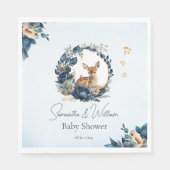 ウッドランドディアブルーフローラボー離れホ スタンダードランチョンナプキン (正面)