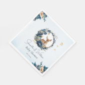 ウッドランドディアブルーフローラボー離れホ スタンダードランチョンナプキン (角)