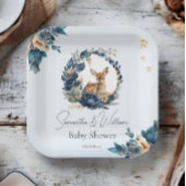 ウッドランドディアブルーフローラボー離れホ ペーパープレート