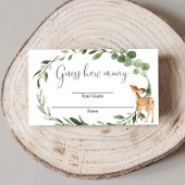 ウッドランドディアベイビーシャワーカードの数を推測 エンクロージャーカード