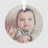 ウッドランドディアベビーガール初めてのクリスマス写真 オーナメント (裏面)