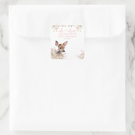 ウッドランドディアベビーシャワーガール スクエアシール (バッグ)