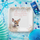 ウッドランドディアベビーシャワーガール ペーパープレート (パーティー)