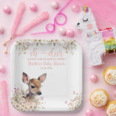 ウッドランドディアベビーシャワーガール ペーパープレート (パーティー)