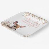 ウッドランドディアベビーシャワーガール ペーパープレート (傾斜あり)