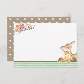 ウッドランドディアベビーシャワーサンキューカード サンキューカード (正面/裏面)