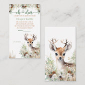 ウッドランドディアベビーシャワーボーイオムツラッフル エンクロージャーカード (正面/裏面)