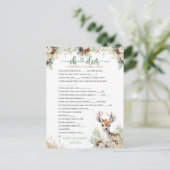 ウッドランドディアベビーシャワーボーイゲーム ポストカード (スタンド正面)