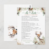 ウッドランドディアベビーシャワーボーイゲーム ポストカード (正面/裏面)