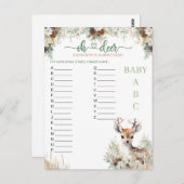 ウッドランドディアベビーシャワーボーイゲーム ポストカード (正面/裏面)