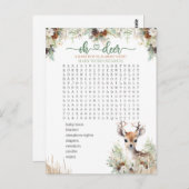 ウッドランドディアベビーシャワーボーイゲーム ポストカード (正面/裏面)