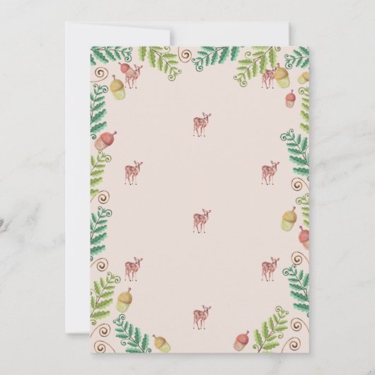 ウッドランドディアベビーシャワー招待状 招待状 (裏面)