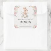 ウッドランドディアベビーシャワー蔵書票 スクエアシール (バッグ)