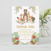 ウッドランドディアベビーシャワー誕生日サンキューカード サンキューカード (スタンド正面)