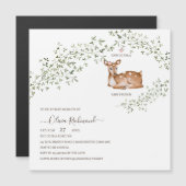 ウッドランドディアベビーシャワー マグネット招待状 (正面/裏面)