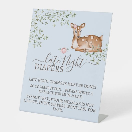 ウッドランドディアベビーシャワー 台座サイン (正面)