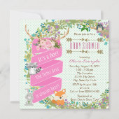 ウッドランドディアベビーシャワー 招待状 (正面)