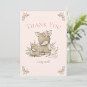 ウッドランドディアボホガールベビーシャワーありがとう サンキューカード (スタンド正面)