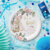 ウッドランドディアボホトライバルガールベビーシャワーラウンド ペーパープレート (パーティー)