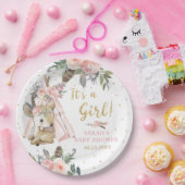ウッドランドディアボホトライバルガールベビーシャワーラウンド ペーパープレート (パーティー)
