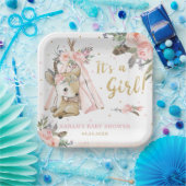 ウッドランドディアボホトライバルガールベビーシャワー ペーパープレート (パーティー)