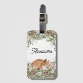 ウッドランドディアモノグラムネームベビーカーのバックパックラベル ラゲッジタグ (正面縦)