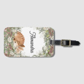 ウッドランドディアモノグラムネームベビーカーのバックパックラベル ラゲッジタグ (正面横)