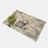 ウッドランドディアヴィンテージクリスマスドアマット ドアマット (アングル)