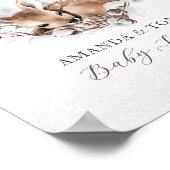 ウッドランドディアーウィンターベイビーシャワーへようこそ ポスター (角)