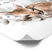 ウッドランドディアーウィンターベイビーシャワー推測ゲーム ポスター (角)