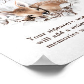 ウッドランドディアーウィンターベビーシャワーゲストブック ポスター (角)