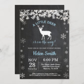 ウッドランドディアーウィンターボーイベビーシャワー招待状 招待状 (正面/裏面)