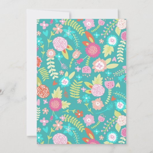 ウッドランドディアーガールベビーシャワー招待状 招待状 (裏面)