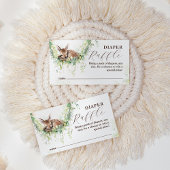 ウッドランドディアーグリーン男の赤ちゃんシャワーオムツ エンクロージャーカード