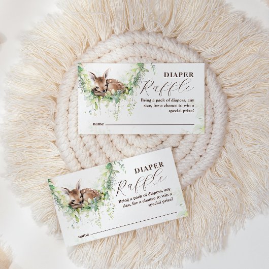 ウッドランドディアーグリーン男の赤ちゃんシャワーオムツ エンクロージャーカード