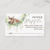 ウッドランドディアーグリーン男の赤ちゃんシャワーオムツ エンクロージャーカード (正面)