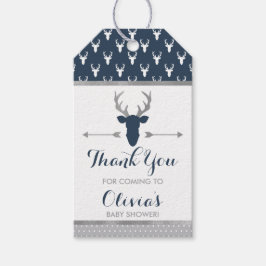 ウッドランドディアーサンキューラベル、〔雄ジカの〕枝角、ベビーシャワー ギフトタグ