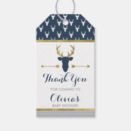 ウッドランドディアーサンキューラベル、〔雄ジカの〕枝角、ベビーシャワー ギフトタグ