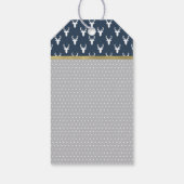 ウッドランドディアーサンキューラベル、〔雄ジカの〕枝角、ベビーシャワー ギフトタグ (裏面)