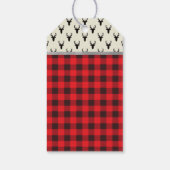 ウッドランドディアーサンキューラベル、〔雄ジカの〕枝角、ベビーシャワー ギフトタグ (裏面)