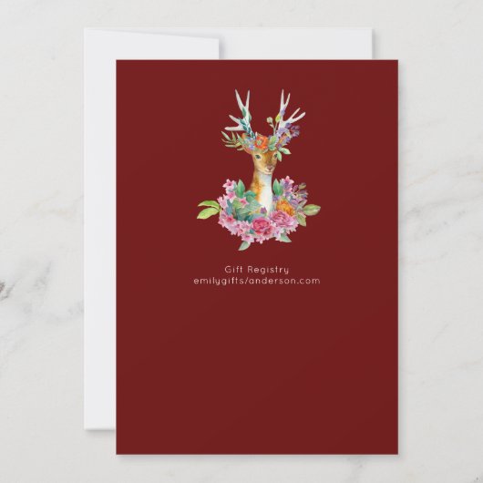 ウッドランドディアーバースデーパーティ招待状 招待状 (裏面)